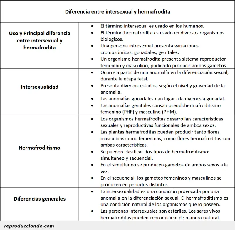 Diferencia entre intersexual y hermafrodita